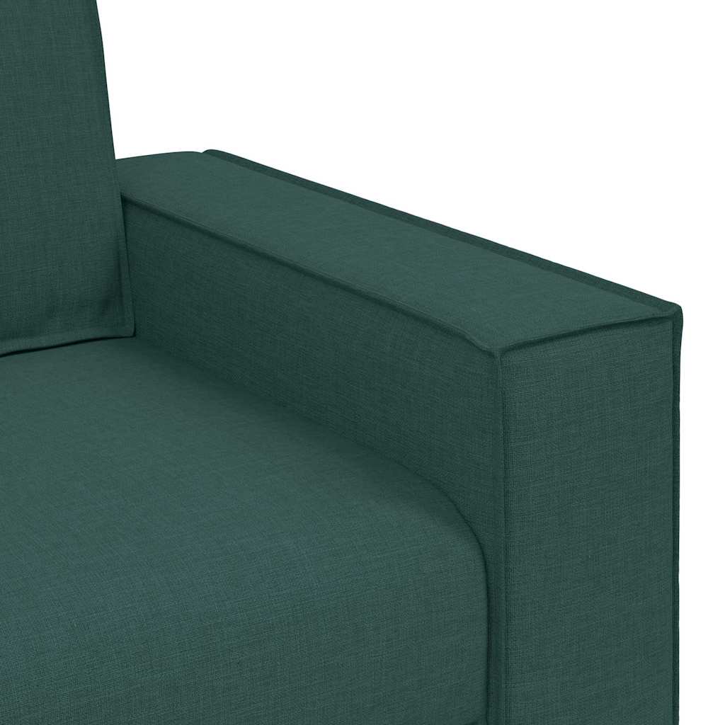 3-Seater Sofa with Cushion Dark green Fabric